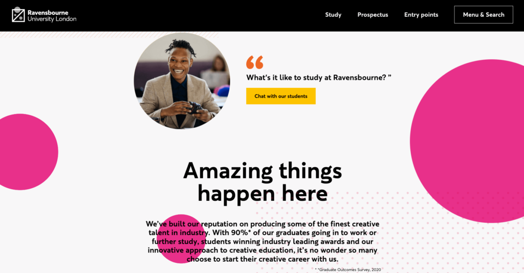 ravensbourne-university-london-website-design